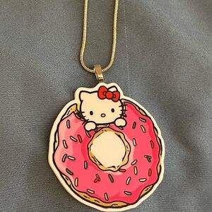 Hello Kitty Pink Donut Pendant Necklace